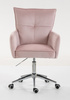 HR250K Púder Rózsaszín modern velúr szék krómozott lábbal