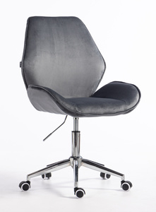 HR350K Grafit modern velúr szék krómozott lábbal