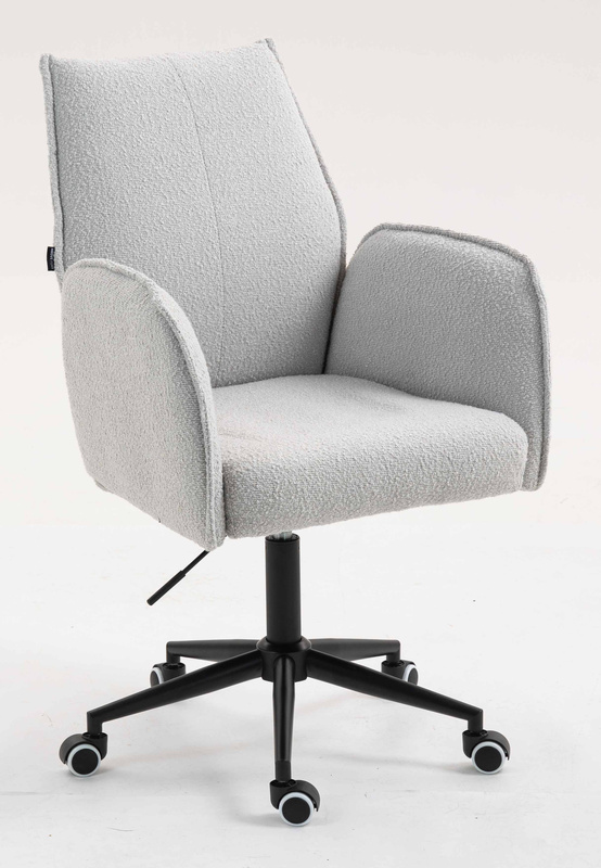 HR280K Szürke modern boucle szék fekete lábbal