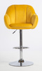 HR2055W Sárga Modern Velúr Szék Krómozott lábbal