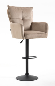 HR250W Latte modern velúr szék fekete lábbal