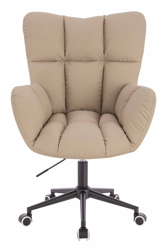 HR650K Krémszínű Műbőr Premium Soft szék fekete lábbal