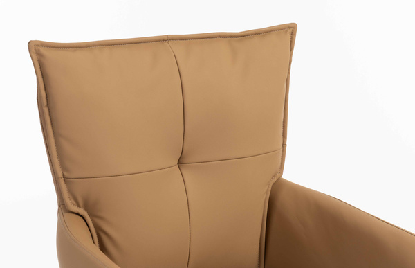 HR250CROSS Karamell Színű Prémium Soft Műbőr Szék Fekete Lábbal