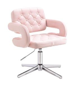 HR8403CROSS Púderrózsaszín modern velúr szék