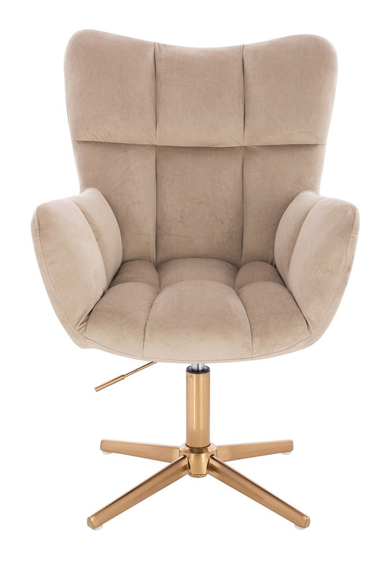 HR650CROSS Latte modern velúr szék arany lábbal