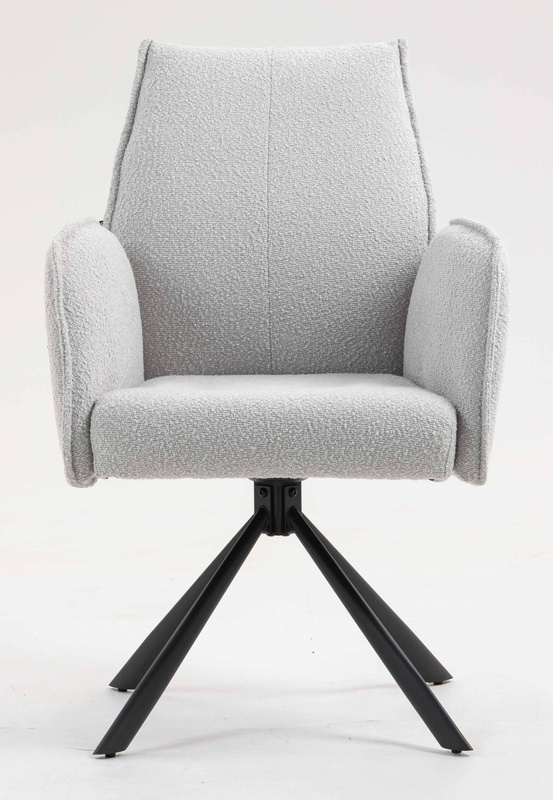 HR280 CSILLAGLÁB Szürke modern boucle szék fekete lábbal