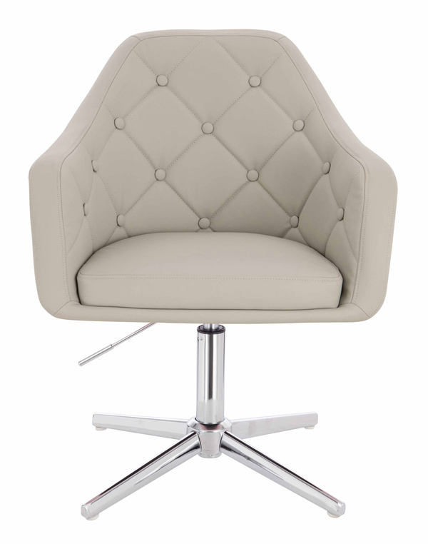 HR831CROSS Ecru Műbőr Premium Soft szék Krómozott lábbal