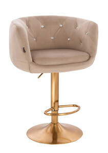 HR333CW Latte modern velúr szék arany lábbal