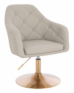 HR831N Ecru Műbőr Premium Soft szék Arany lábbal