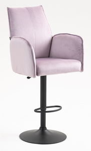 HR280W Halványlila Modern Velúr Szék Fekete lábbal
