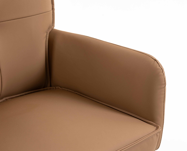 HR250W Karamell Színű Prémium Soft Műbőr Szék Krómozott Lábbal