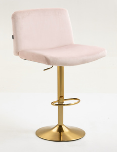 HR150W Púder Rózsaszín Modern Velúr Szék Arany lábbal