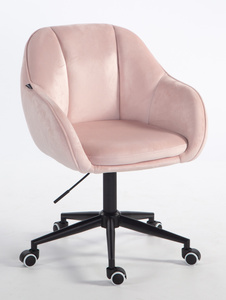 HR2055K Púder Rózsaszín Modern Velúr Szék Fekete lábbal