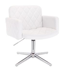 HC802CROSS Fehér Modern Műbőr Szék Krómozott lábbal