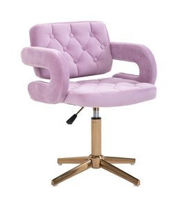 HR8403CROSS Halványlila modern velúr szék arany lábbal