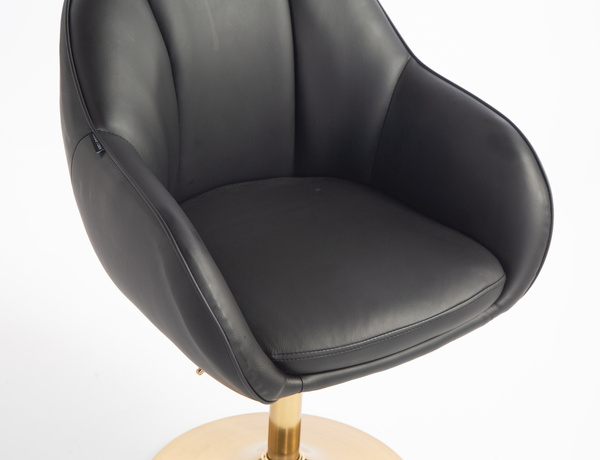 HR2055N Fekete Modern Műbőr Szék Aany lábbal