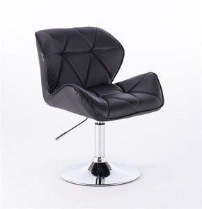 HC111N Fekete modern műbőr szék krómozott lábbal