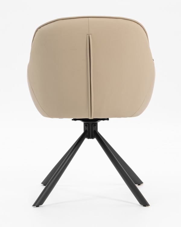 HR2055 CSILLAGLÁB Krémszínű Modern Műbőr Szék Fekete lábbal