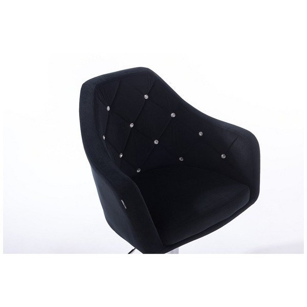 HR8516CK Fekete modern velúr szék görgőkkel