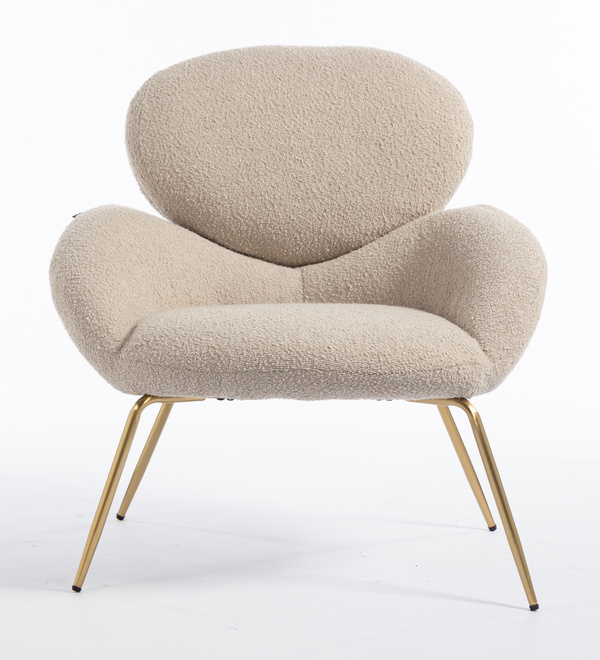 HR2045 Latte modern boucle szék arany lábbal