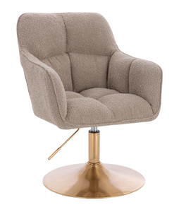 HR550N Latte modern boucle szék arany lábbal