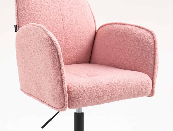 HR280N Púder Rózsaszín modern boucle szék fekete lábbal