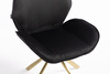 HR350 CSILLAGLÁB Fekete modern velúr szék arany lábbal