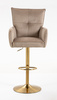 HR250W Latte modern velúr szék arany lábbal