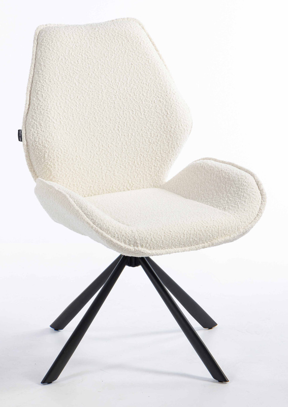 HR350 CSILLAGLÁB Krémszínű modern boucle szék fekete lábbal