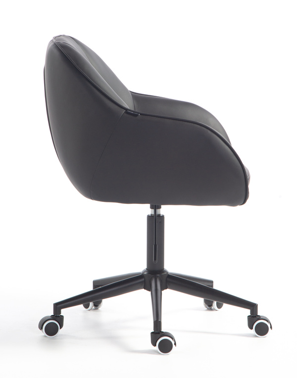 HR2055K Fekete Modern Műbőr Szék Fekete lábbal