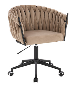 HR750K Latte Modern Velúr Szék Fekete lábbal