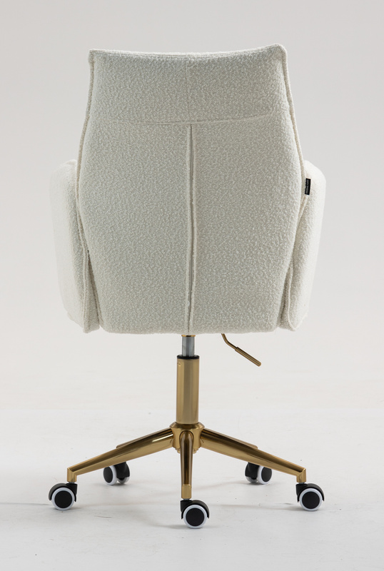 HR280K Krémszínű modern boucle szék arany lábbal