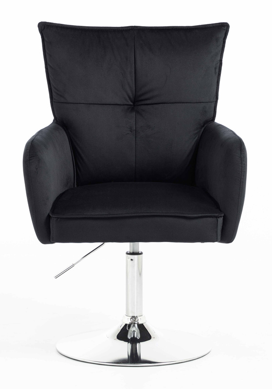 HR250N Fekete modern velúr szék krómozott lábbal