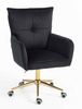 HR250K Fekete modern velúr szék arany lábbal