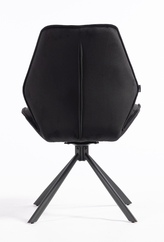 HR350 CSILLAGLÁB Fekete modern velúr szék fekete lábbal