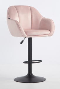 HR2055W Púder Rózsaszín Modern Velúr Szék Fekete lábbal