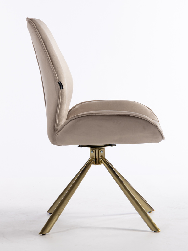 HR350 CSILLAGLÁB Latte modern velúr szék arany lábbal