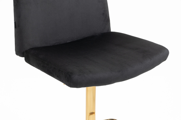 HR150W Fekete Modern Velúr Szék Arany lábbal