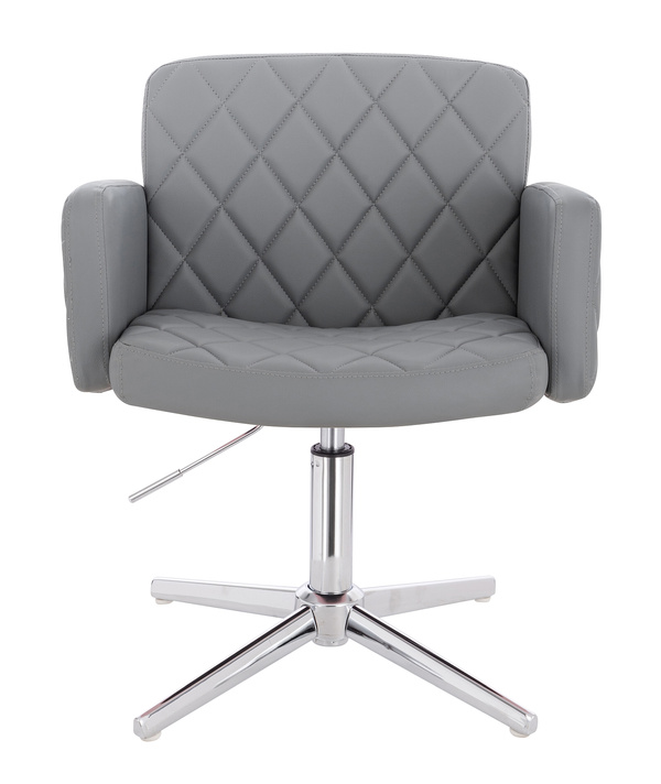HR802CROSS Szürke Modern Műbőr Szék Krómozott lábbal