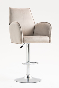 HR280W Latte Modern Velúr Szék Krómozott lábbal