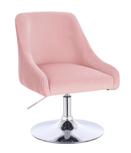 HR920N Púder Rózsaszín Modern Velúr Szék Krómozott lábbal
