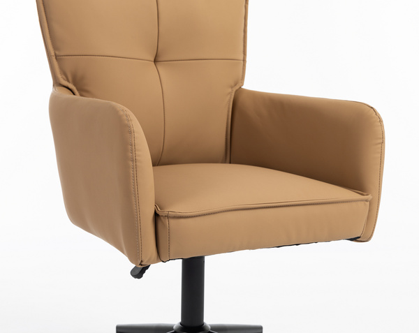 HR250K Karamell Színű Prémium Soft Műbőr Szék Fekete Lábbal