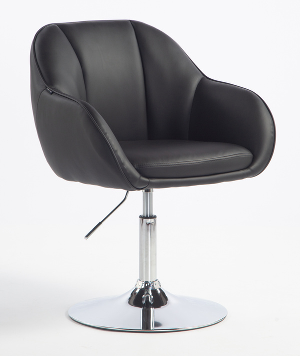 HR2055N Fekete Modern Műbőr Szék Krómozott lábbal