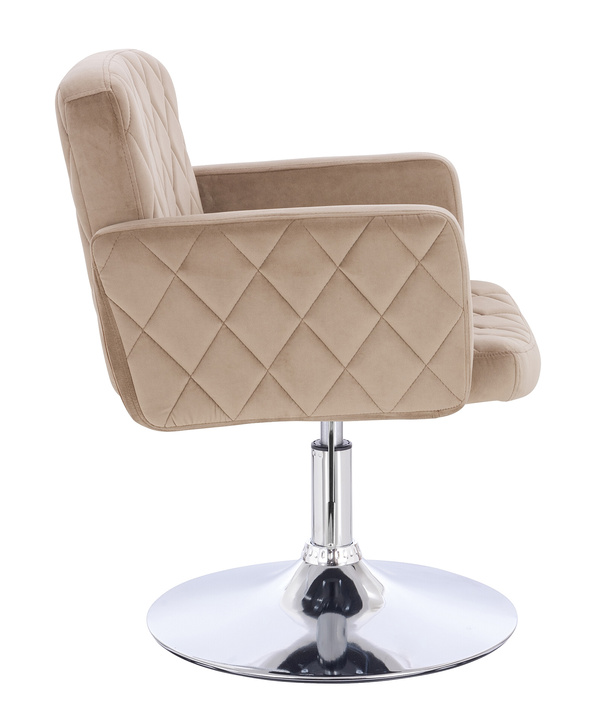 HR802N Latte Modern Velúr Szék Krómozott lábbal