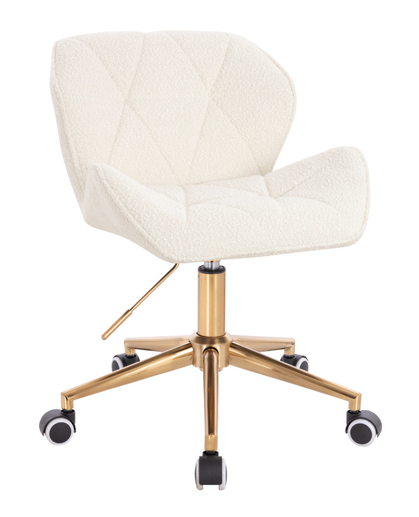 HR111K Krémszínű modern boucle szék arany lábbal