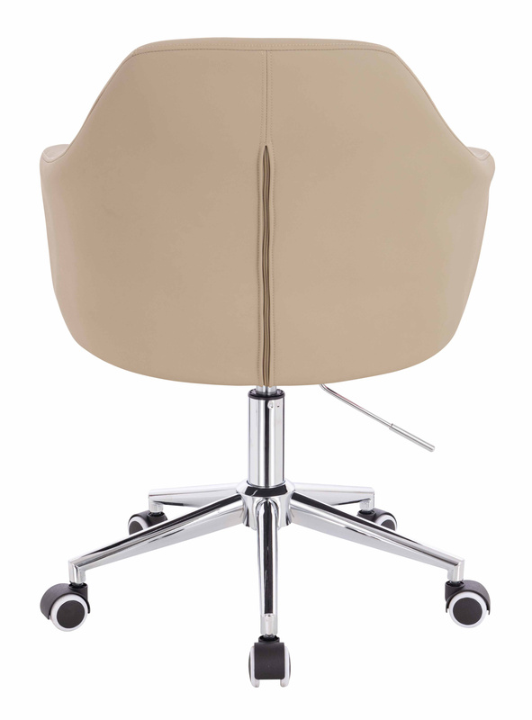 HR831K Krémszínű Műbőr Premium Soft szék Krómozott lábbal