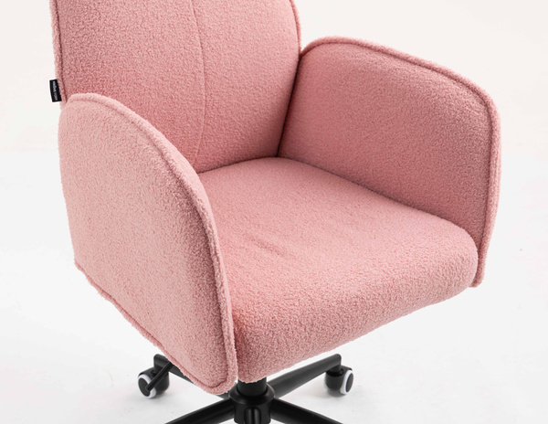 HR280K Púder Rózsaszín modern boucle szék fekete lábbal