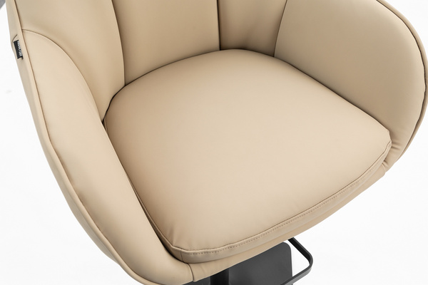 HR2055KW Krémszínű Modern Műbőr Szék Fekete lábbal