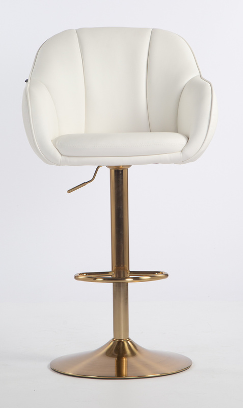 HR2055W Fehér Modern Műbőr Szék Aany lábbal