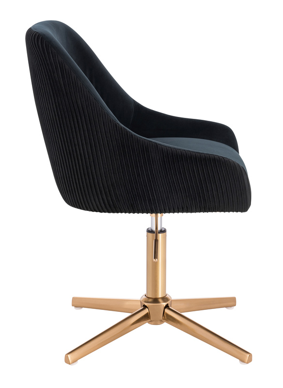 HR920CROSS Fekete Modern Velúr Szék Arany lábbal